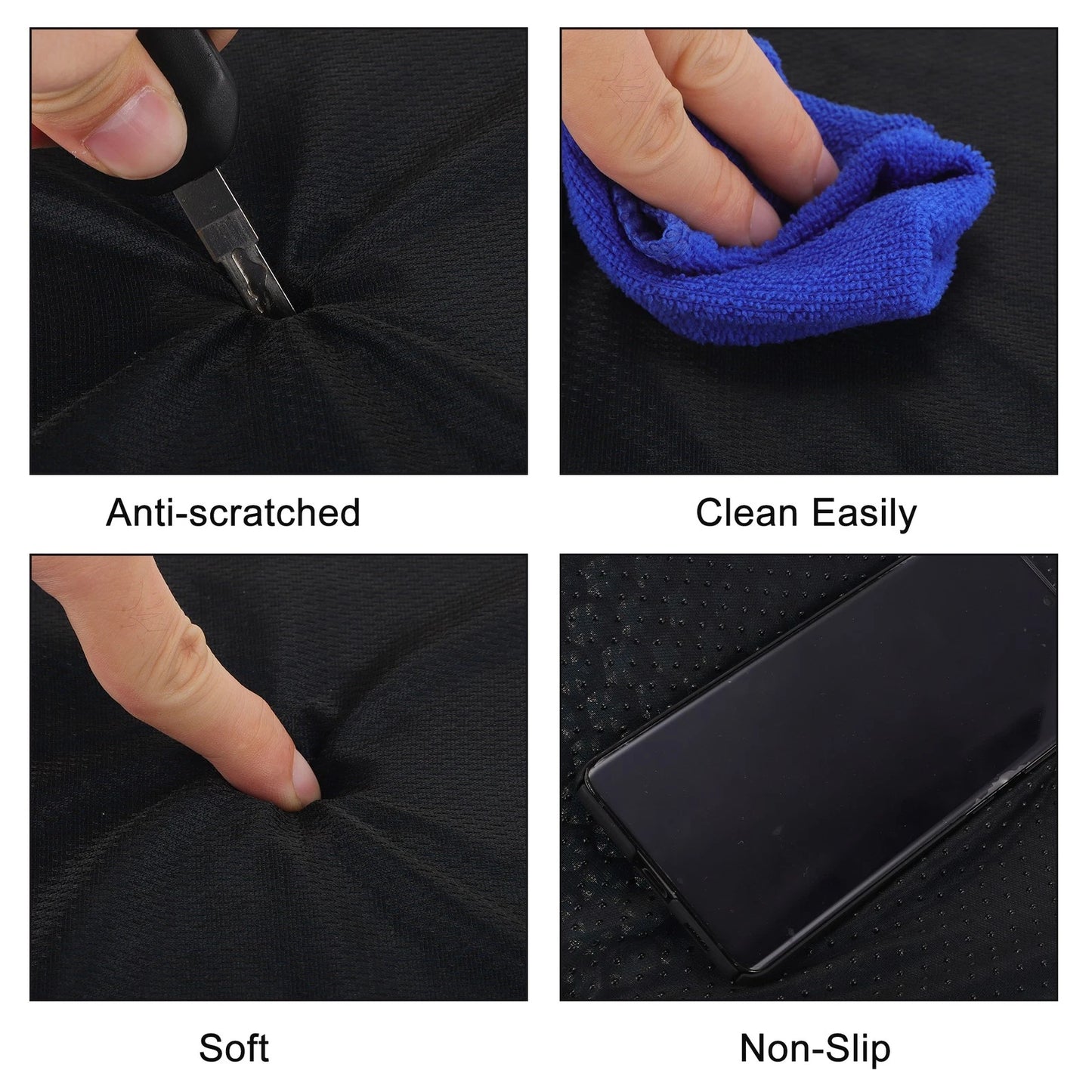 Car Bottom Seat Pad Cover for Universal Fit (Blue Black Honeycomb)