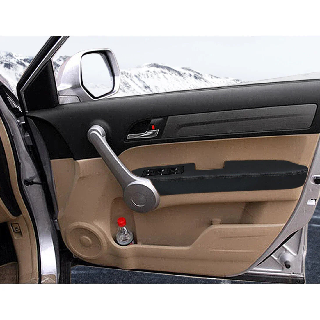 Front Door Panels Armrest Covers 2 x Black for Honda CR-V (2007-2012)