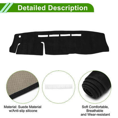 Dashboard Cover Mat for Toyota Hiace 200 (2004) - Sun Protector Pad Black