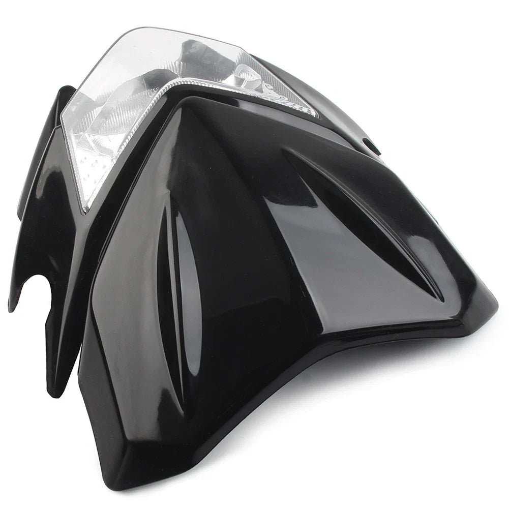 Headlight Lamp Fairing Hi/Lo for Universal Fit Street Fighter Dirt Bike Black