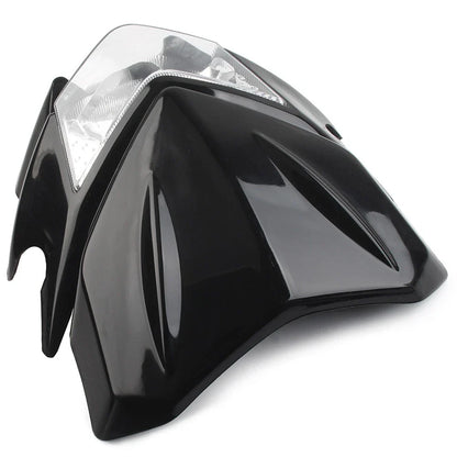 Headlight Lamp Fairing Hi/Lo for Universal Fit Street Fighter Dirt Bike Black