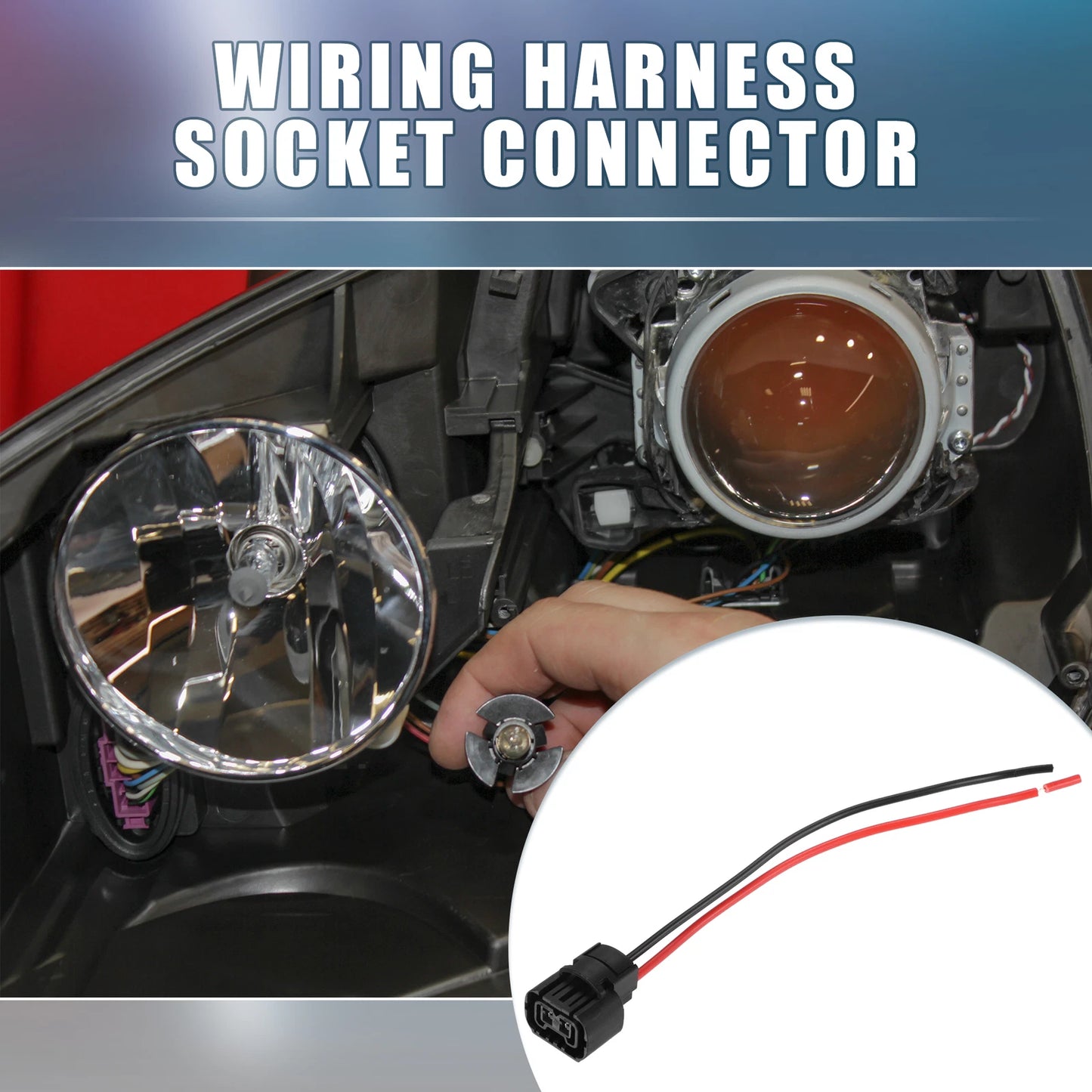 Set of 2 H16 Female Connector Pigtail Wiring for LED Fog Light DRL Lights