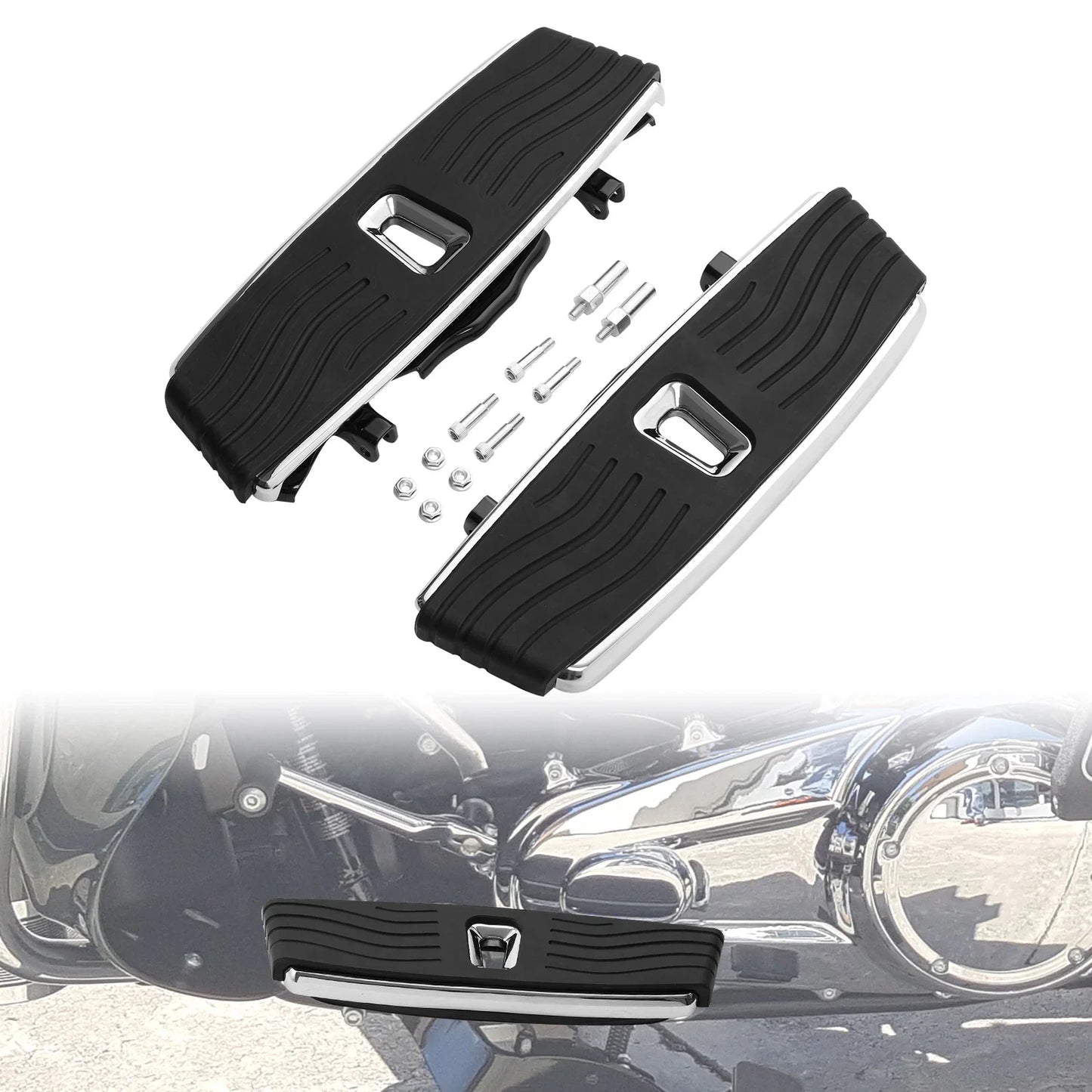 Chrome Floorboards Footboard Kit for Harley Street Road Glide