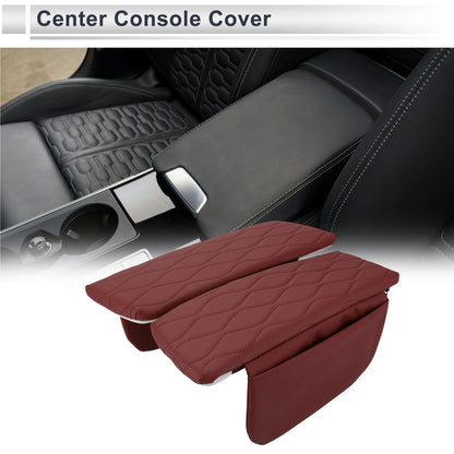 Car Center Console Cover with Storage Bag for BMW X5 (2019–2023) Deep Red