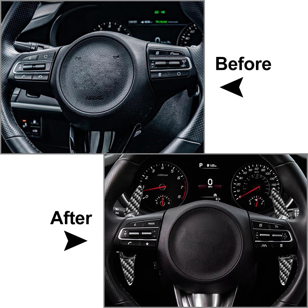 Carbon Black Steering Wheel Shift Paddle for Kia Stinger GT GT-Line GTS (2018–2022)