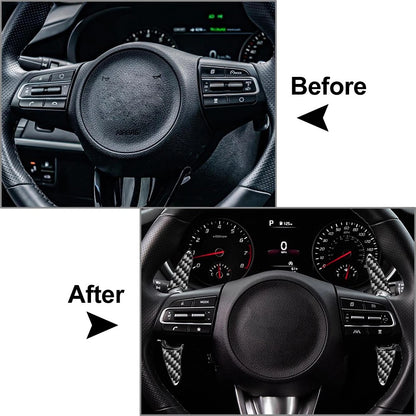 Carbon Black Steering Wheel Shift Paddle for Kia Stinger GT GT-Line GTS (2018–2022)