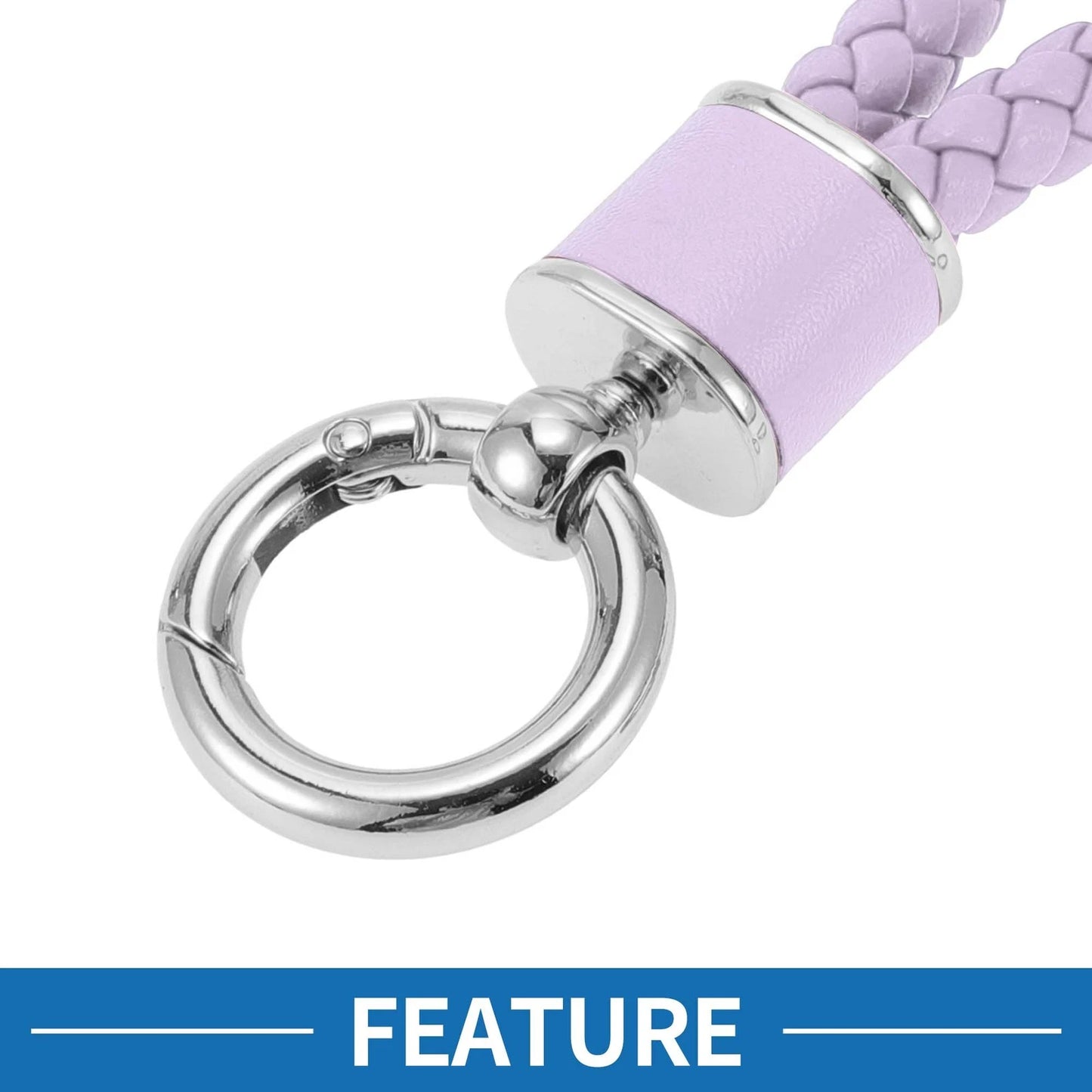 Car Keychain with Ring for Universal Use (Light Purple, Silver Tone)