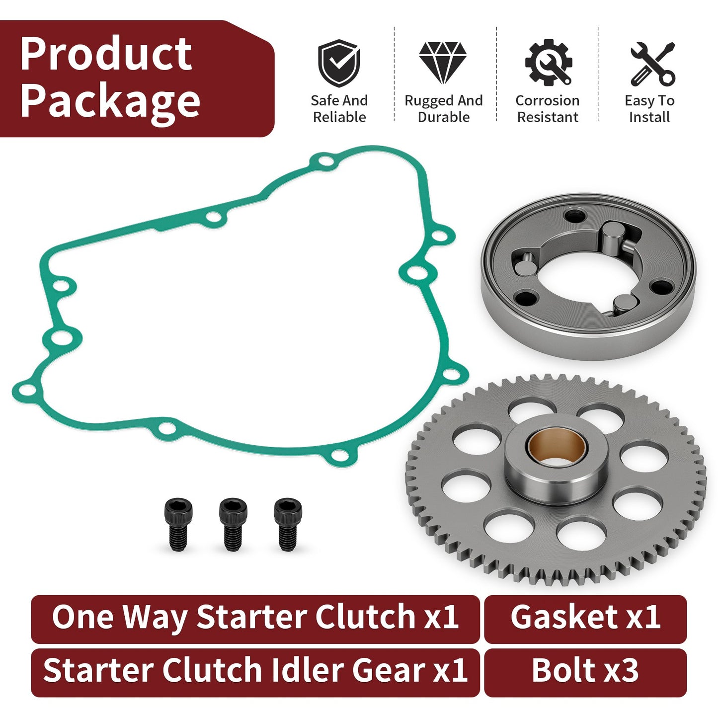 Starter Clutch One Way Bearing for Kawasaki Bayou 220 (1988–2002)