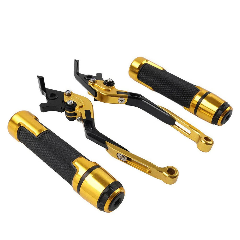 Gold Extendable Brake Clutch Levers & Handlebar Grips for Kawasaki Z900RS
