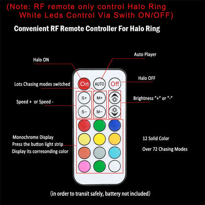 3" RGB Halo Ring LED Work Light Pods for Car (No Year Specified)