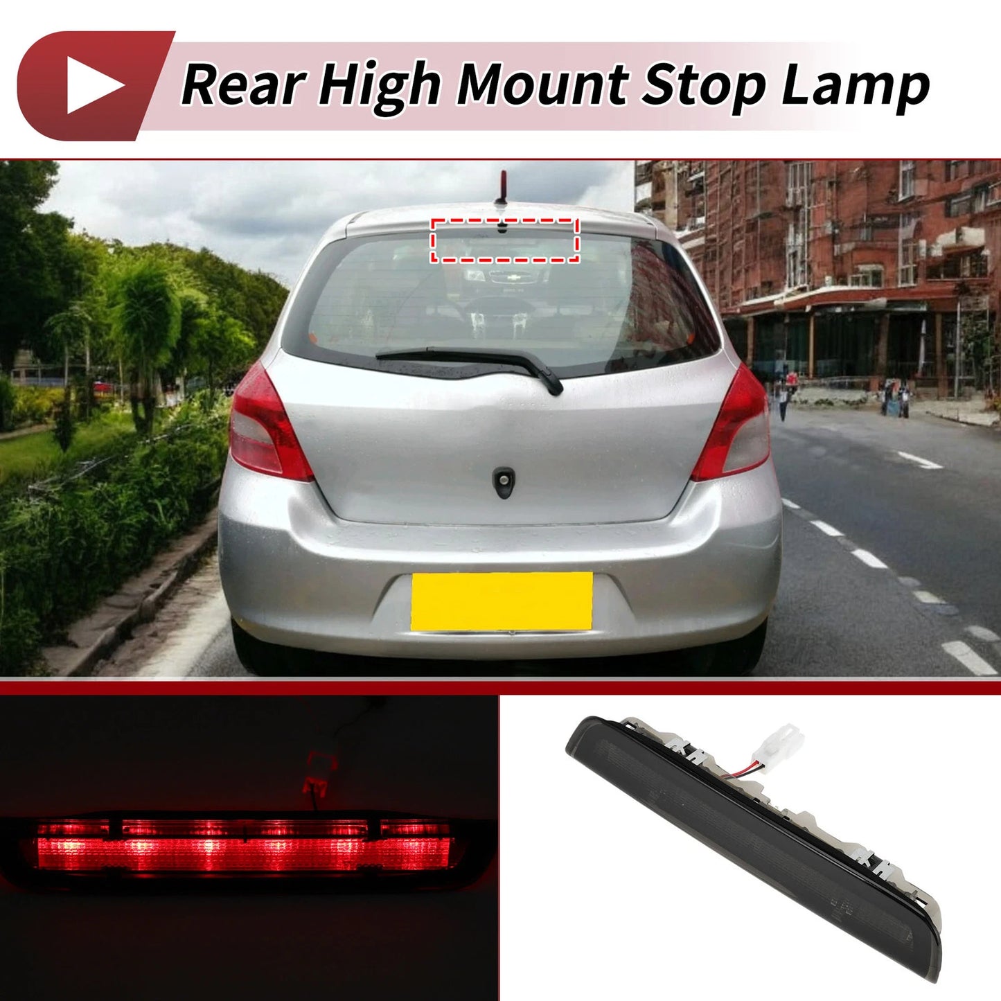 Black LED Third Brake Light for Toyota Yaris Mk3 (2012–2020) No. 815700D150