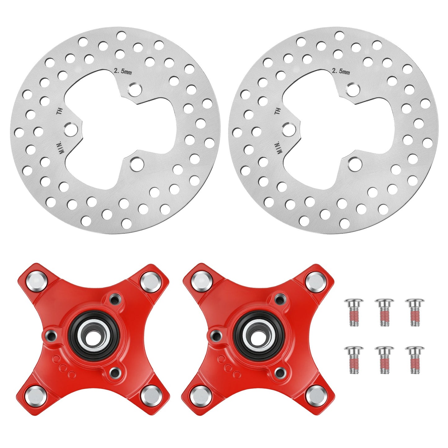 2X Front Wheel Hubs & Brake Discs for Honda Sportrax 250 400 (2001–2007)