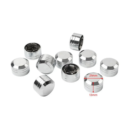 10 x CNC 11mm-14.6mm Engine Bolt Topper Caps Covers for Harley Dyna Softail