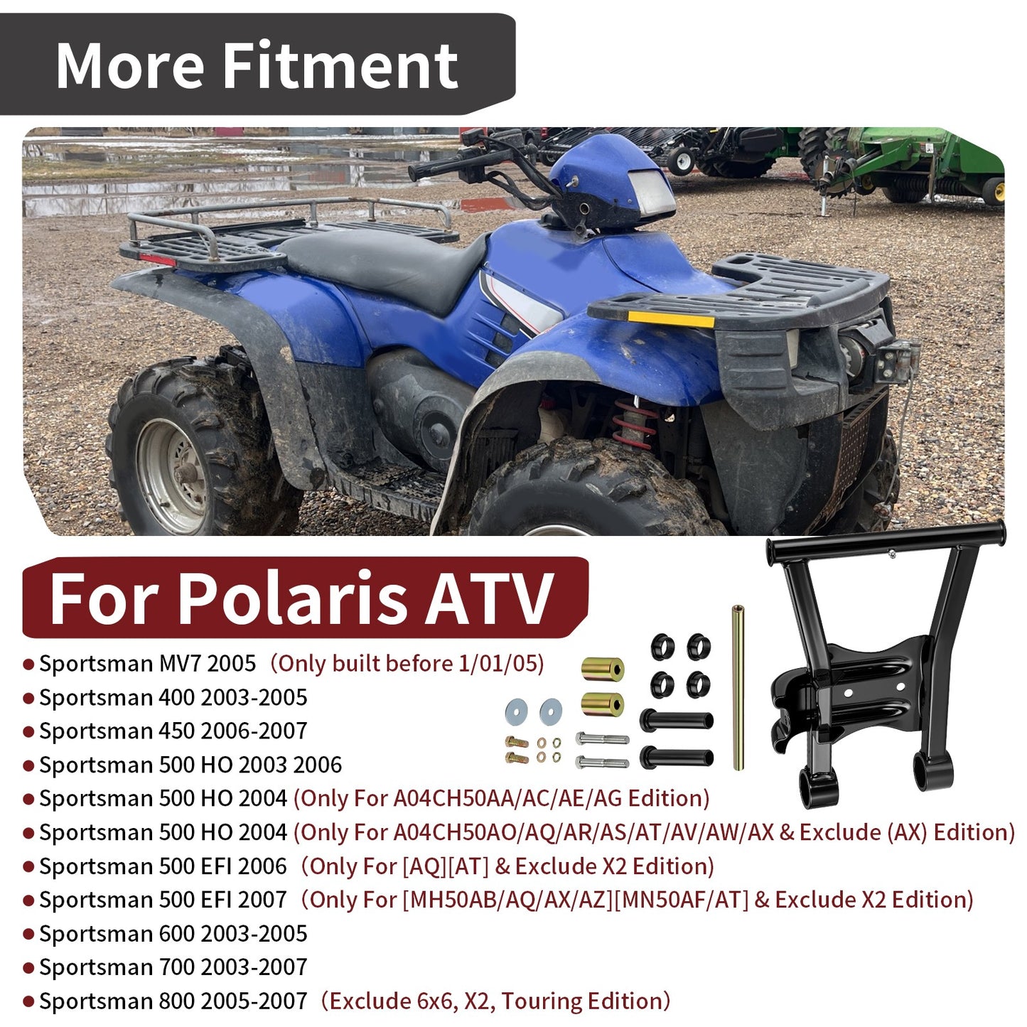 Rear Lower Left A-Arm with Bushing for Polaris Sportsman MV7 (2000–2023)