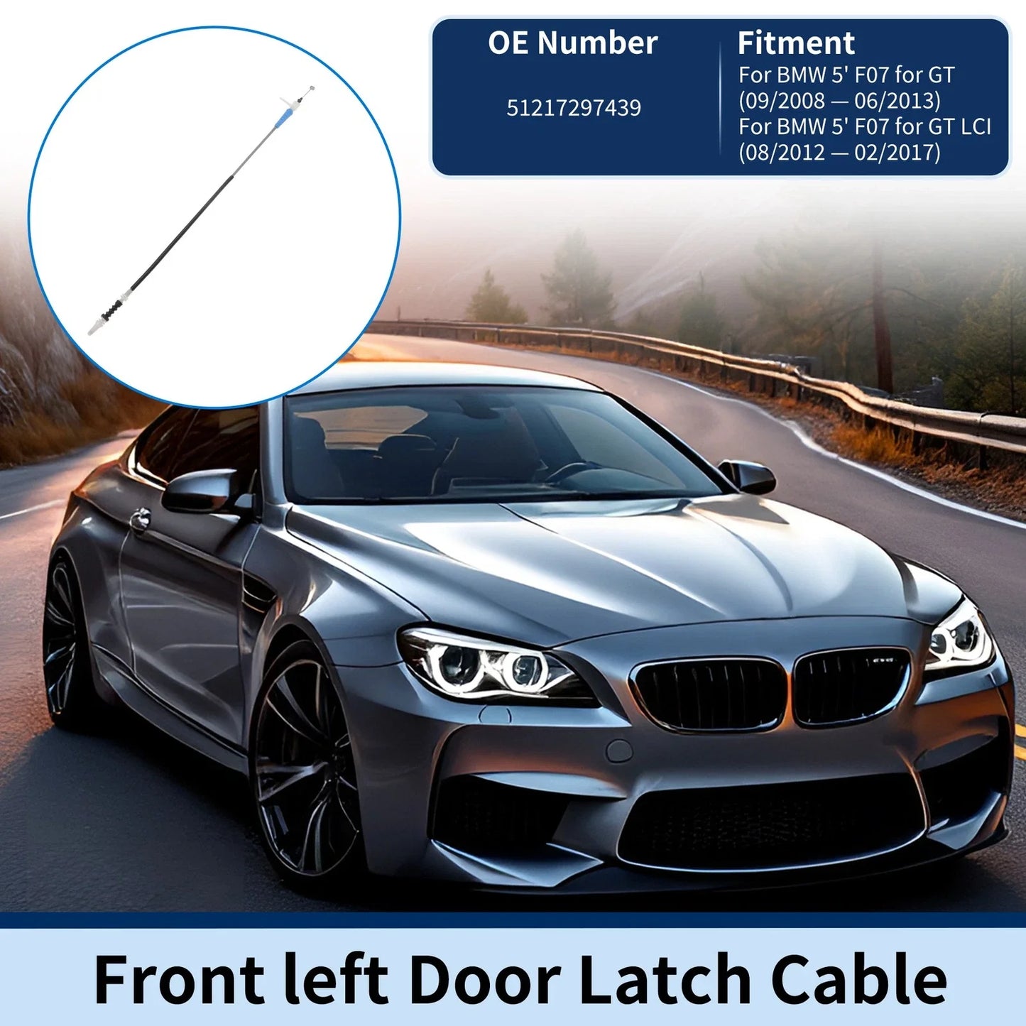 Door Latch Cable for BMW 5 F07 GT (2009-2013) Front Left
