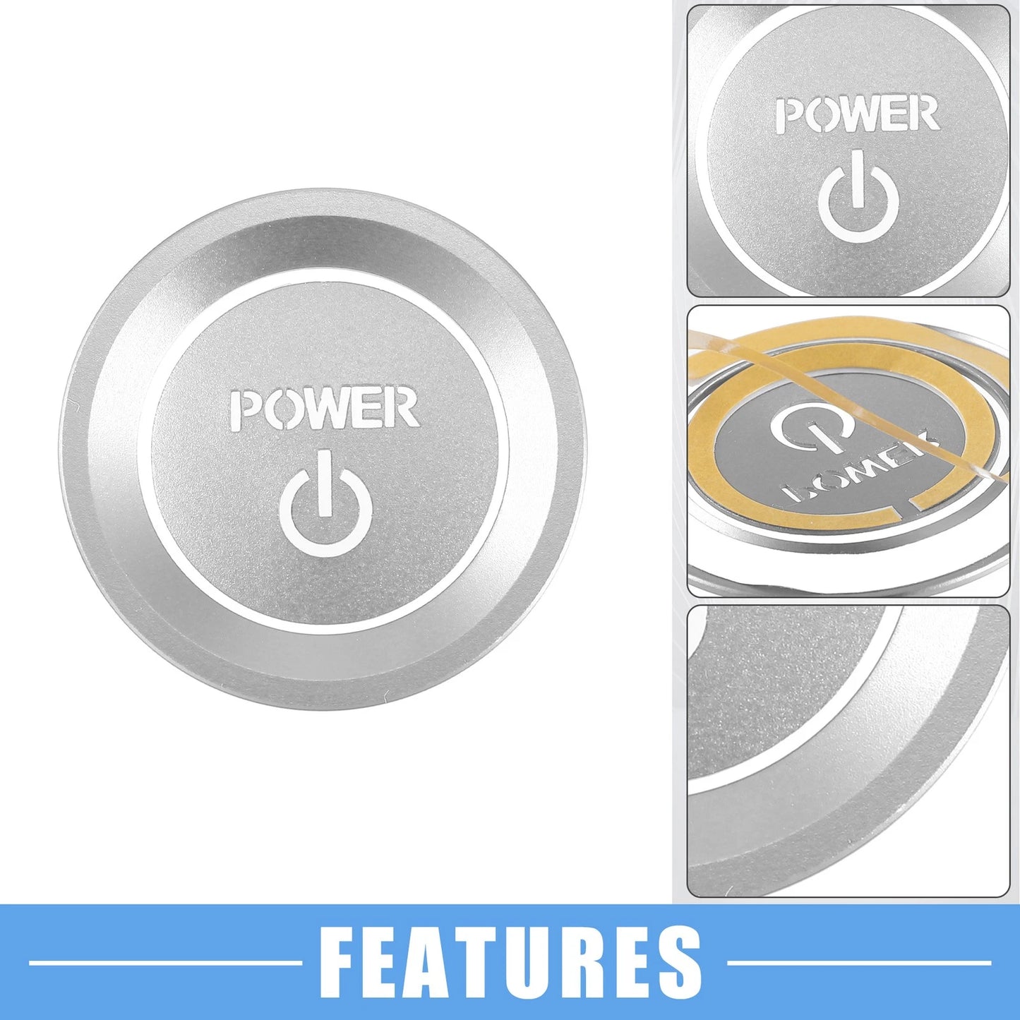 Ignition Button Sticker for Honda Accord (2018–2022) Silver Tone