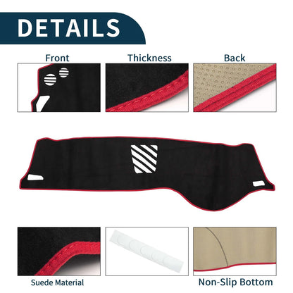 Dashboard Cover Mat for BMW 5 Series F10 F11 (2010–2017) Black Red