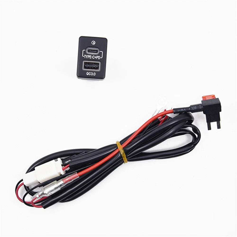 18W Type-C Charger & QC3.0 Fast Charging for Mitsubishi Eclipse Cross, L200, Triton