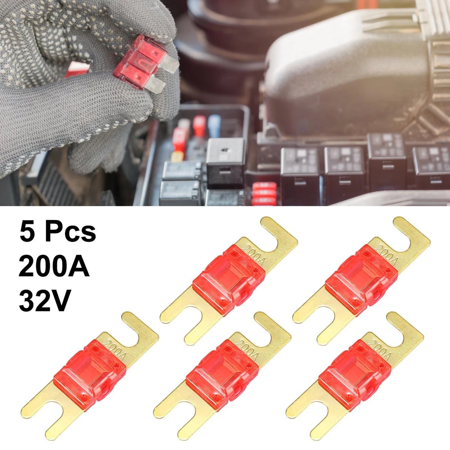 5pcs 200A Mini ANL Fuses for Car Truck Motorcycle Boat Audio (200A)