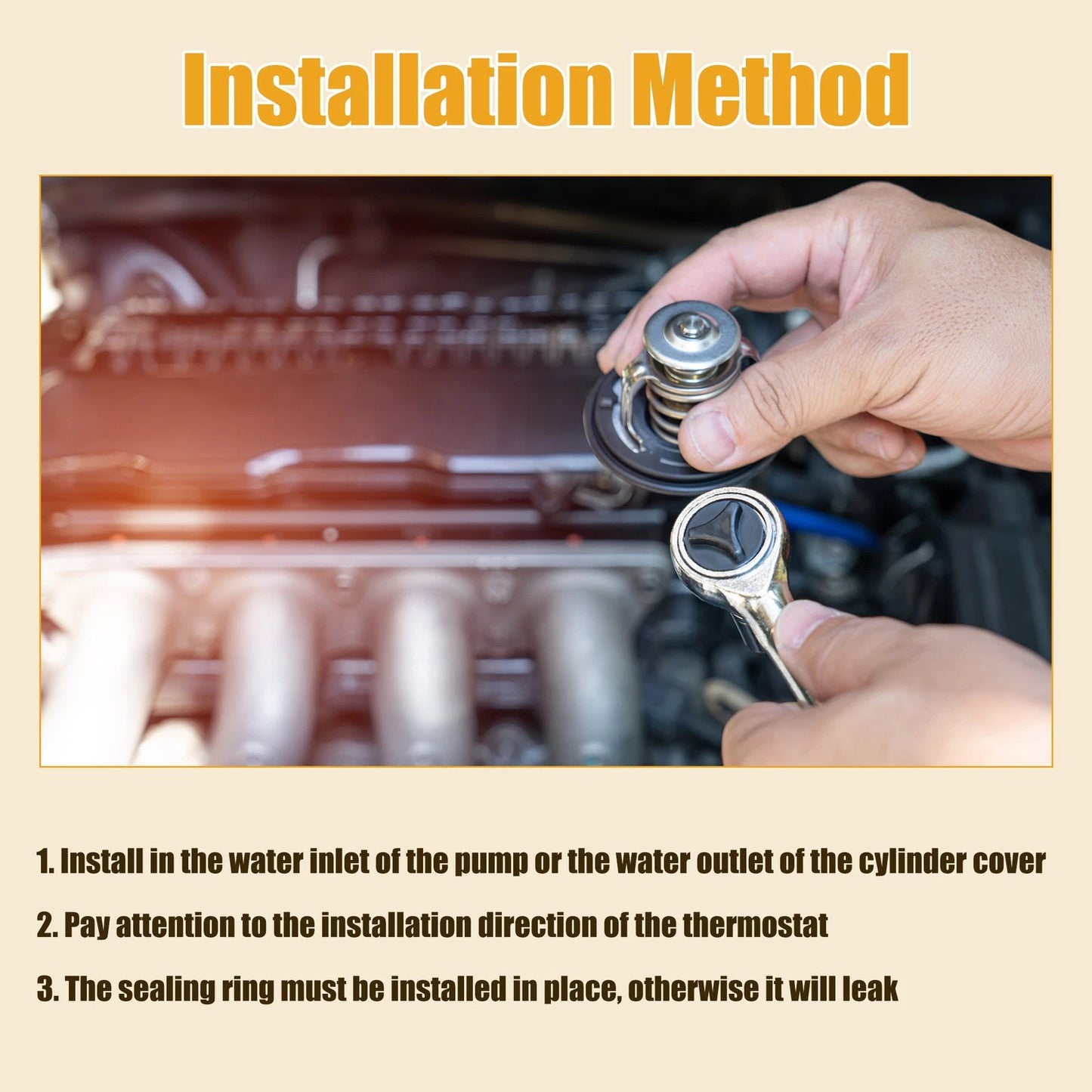 Engine Coolant Thermostat No. 24507563/3091114 for GMC Sierra 2500 (2001–2006)