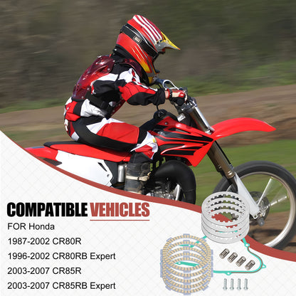 Clutch Friction Steel Plates Kit with Gasket for Honda CR 80 85 (1980–1985)