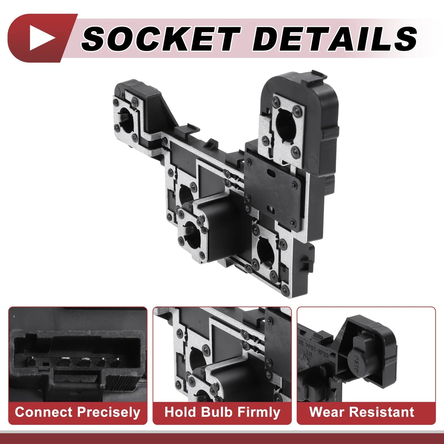 Left Tail Light Socket for Peugeot 307 T63 (2008–2012) Lamp Bulb Connector