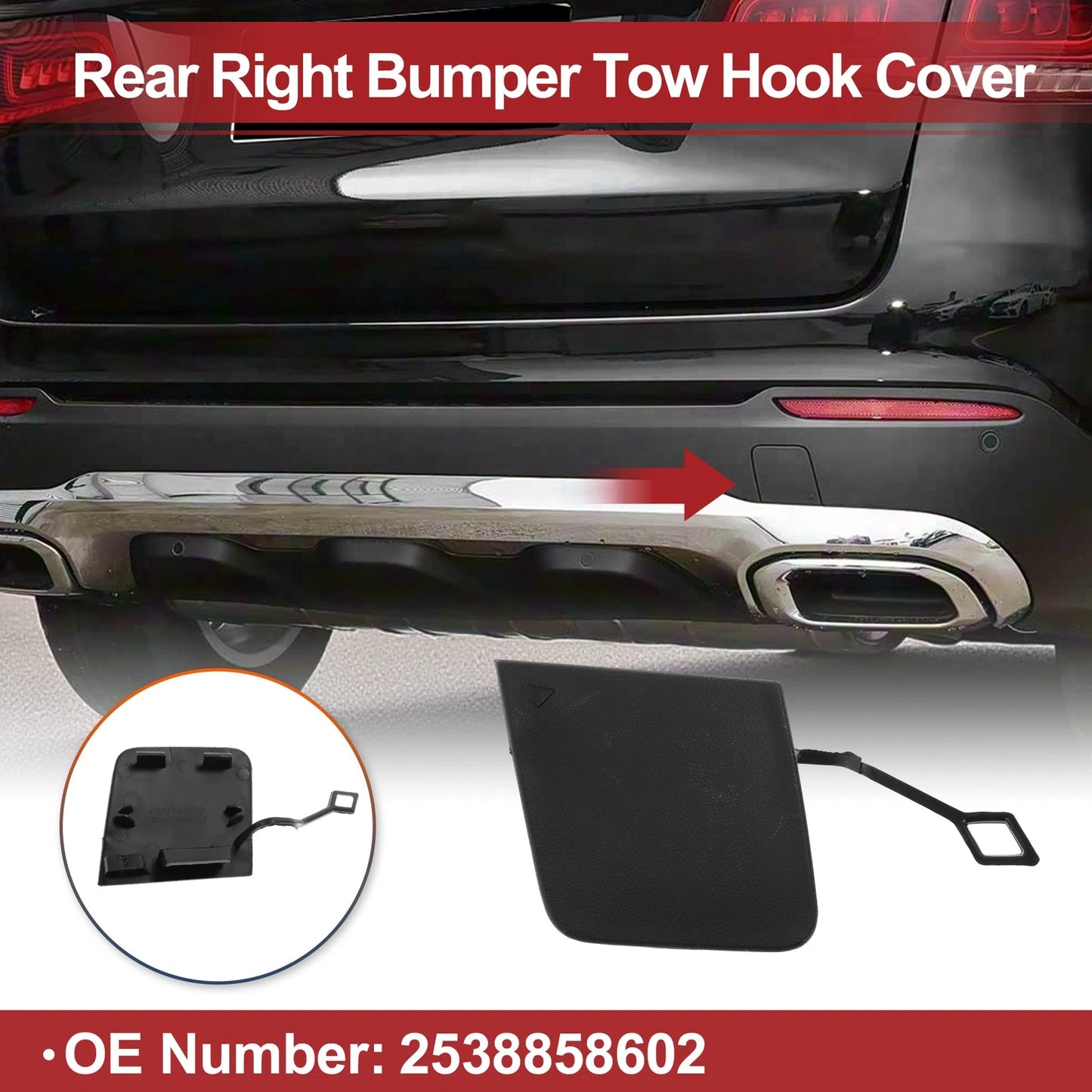 Tow Hook Cover Cap for Mercedes-Benz GLC300 (2016–2023) No. 2538858602