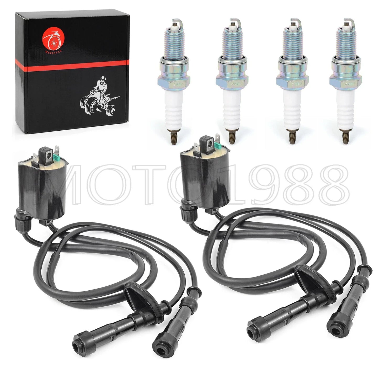 Ignition Coil & Spark Plug & Cap Kit for HONDA Shadow ACE 750 (1998–2003)