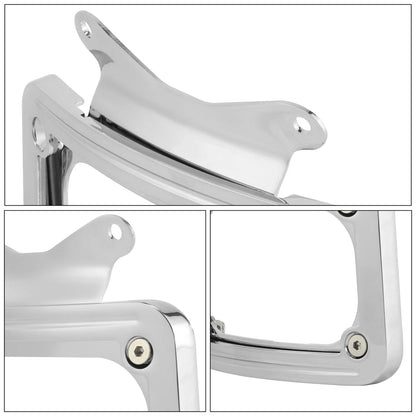 Chrome Curved Laydown License Plate Mount Light for Harley Street Road Glide