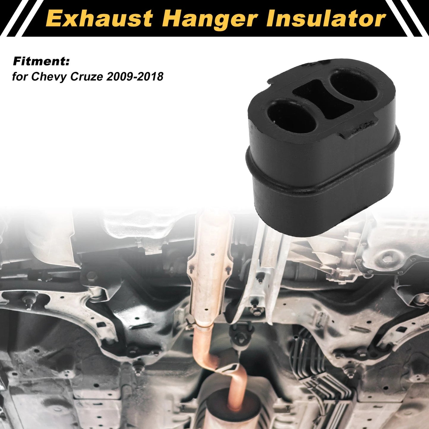 Muffler Exhaust Hanger for Chevy Cruze (2009–2018) 13276148 Rubber Black 1 pcs
