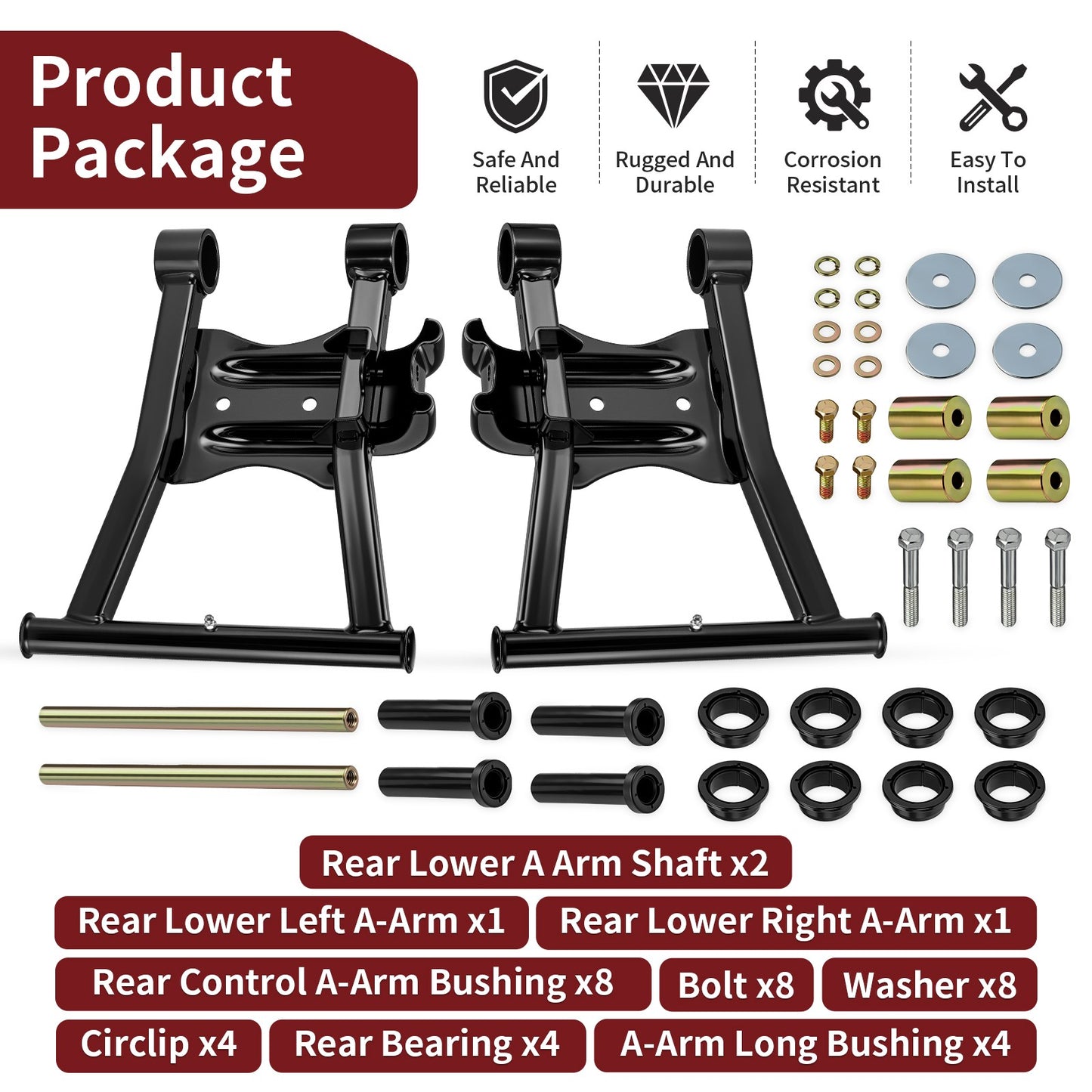 Set of 2 Rear Lower A-Arms for Polaris Sportsman 800 (2005–2007)