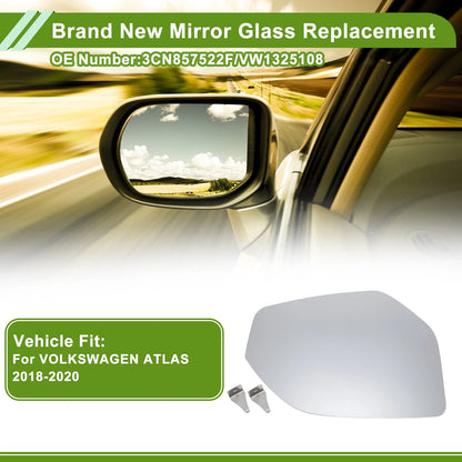Mirror Glass Replacement for Volkswagen Atlas (2018–2023) Convex White No. 3CN857522F