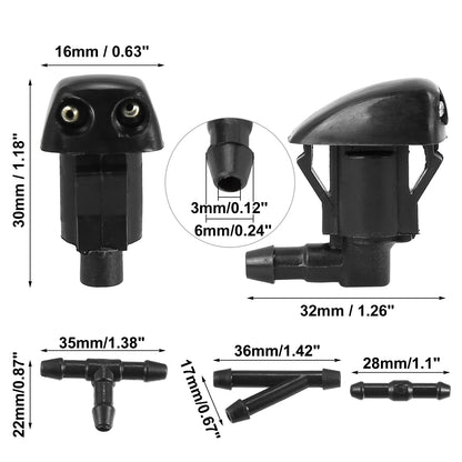 2X Windshield Washer Nozzle & 2.5m Hose Kit for Toyota Prius (2010–2015) 85381-44010