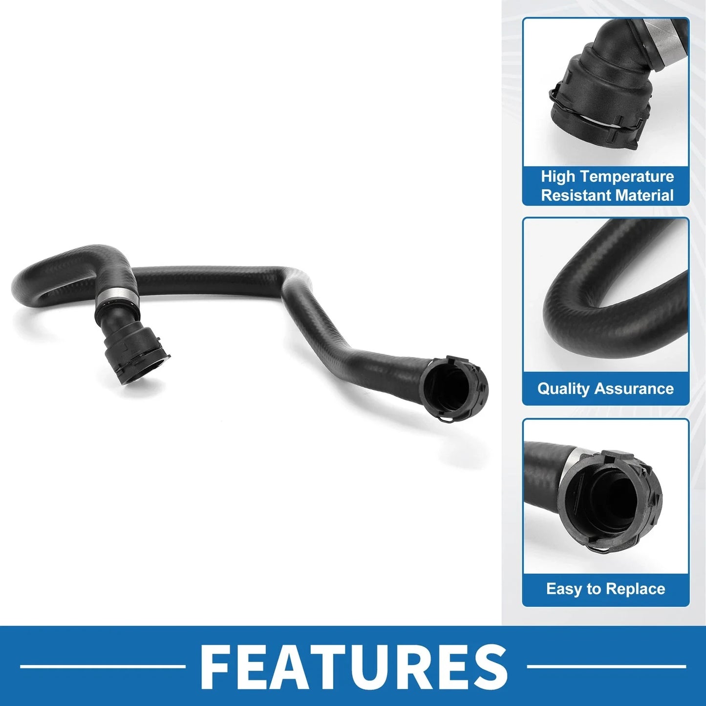 Radiator Hose 1 Pc for BMW 320i (2013-2015) Rubber Black