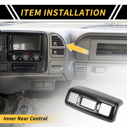 Carbon Fiber Pattern Rear Central Armrest AC Vent Cover for Toyota Tundra (2014–2021)