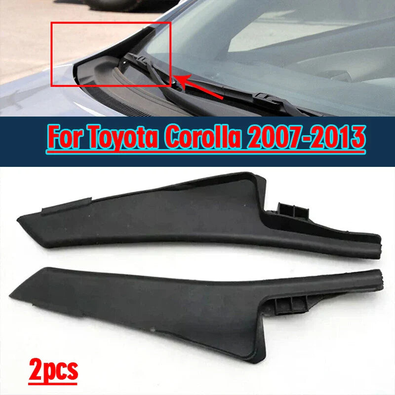 Pair Front Windshield Glue Wiper Cowl Cover Trim for Toyota Corolla (2007–2013)