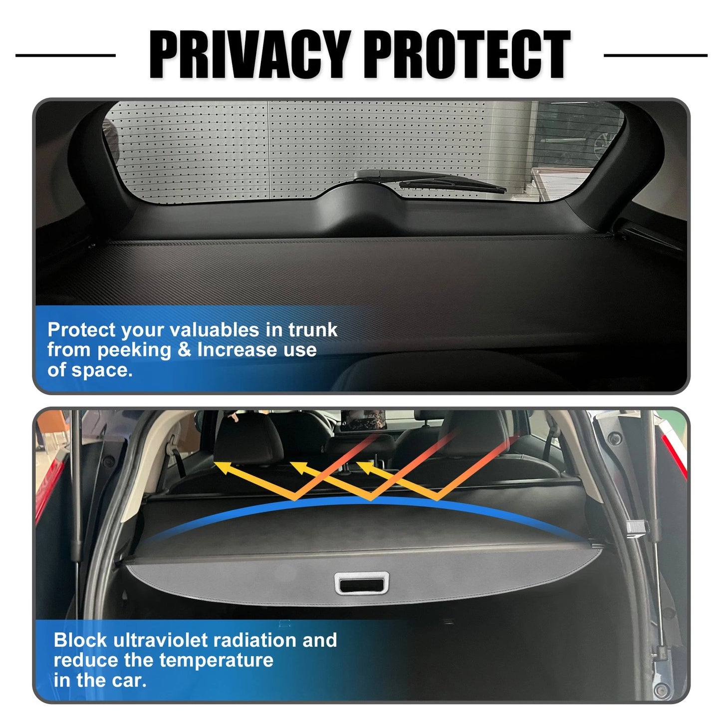 Cargo Cover for Honda HR-V (2015–2022) - Black Rear Trunk Shielding Shade