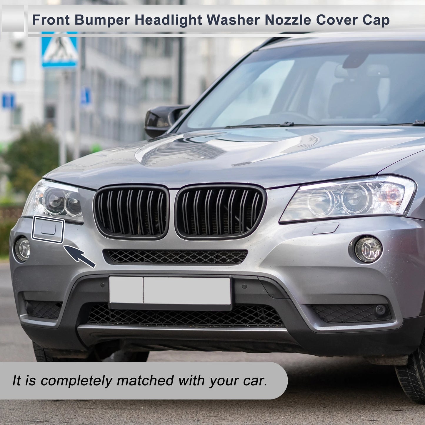 Bumper Headlight Washer Nozzle Cover Cap for BMW X3 (Unpainted)