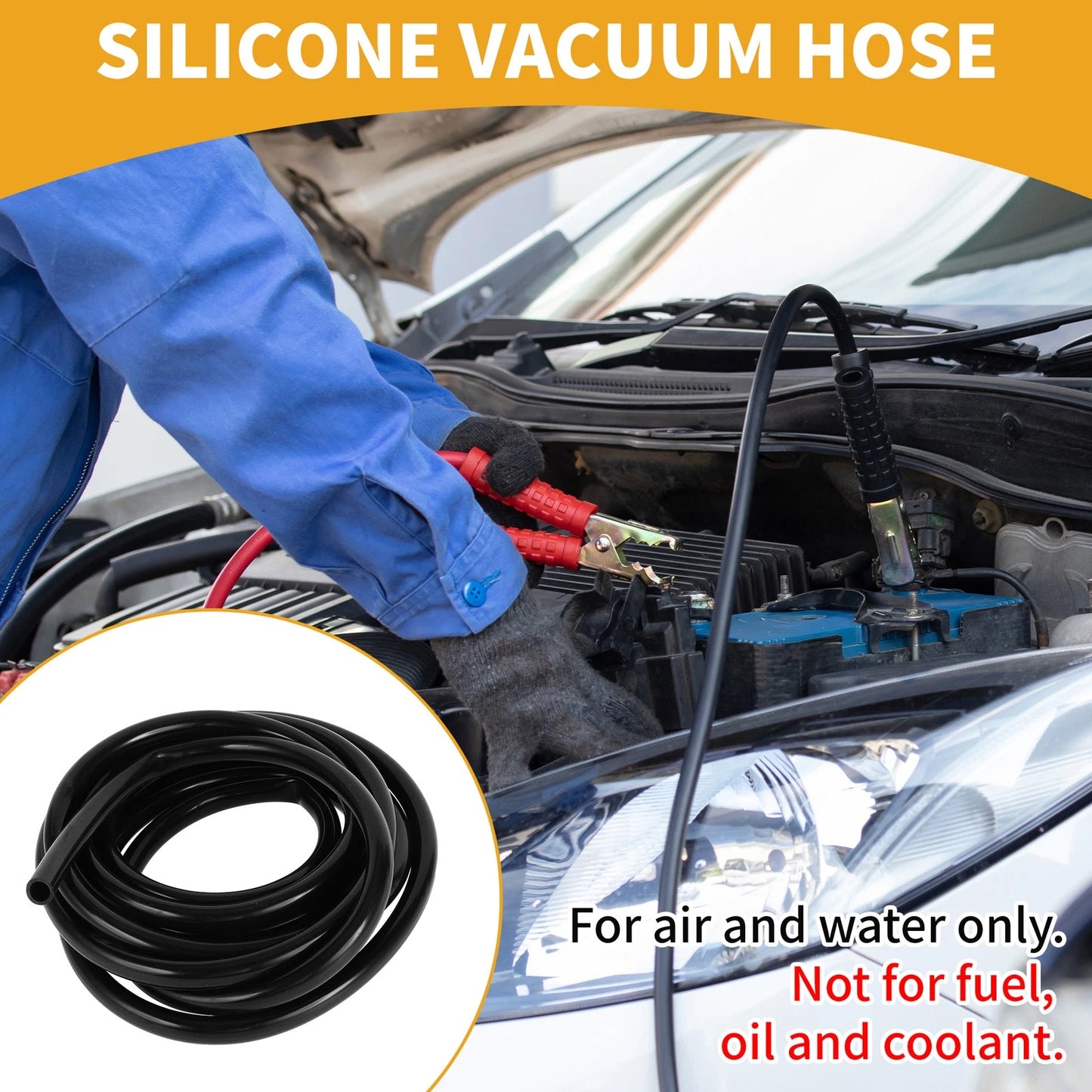 20FT 1/2" Silicone Vacuum Tubing Hose (Air & Water) - 12mm ID, 2mm Thickness