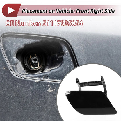 Front Right Washer Nozzle Cover Cap for BMW 740i (2013-2015) Black