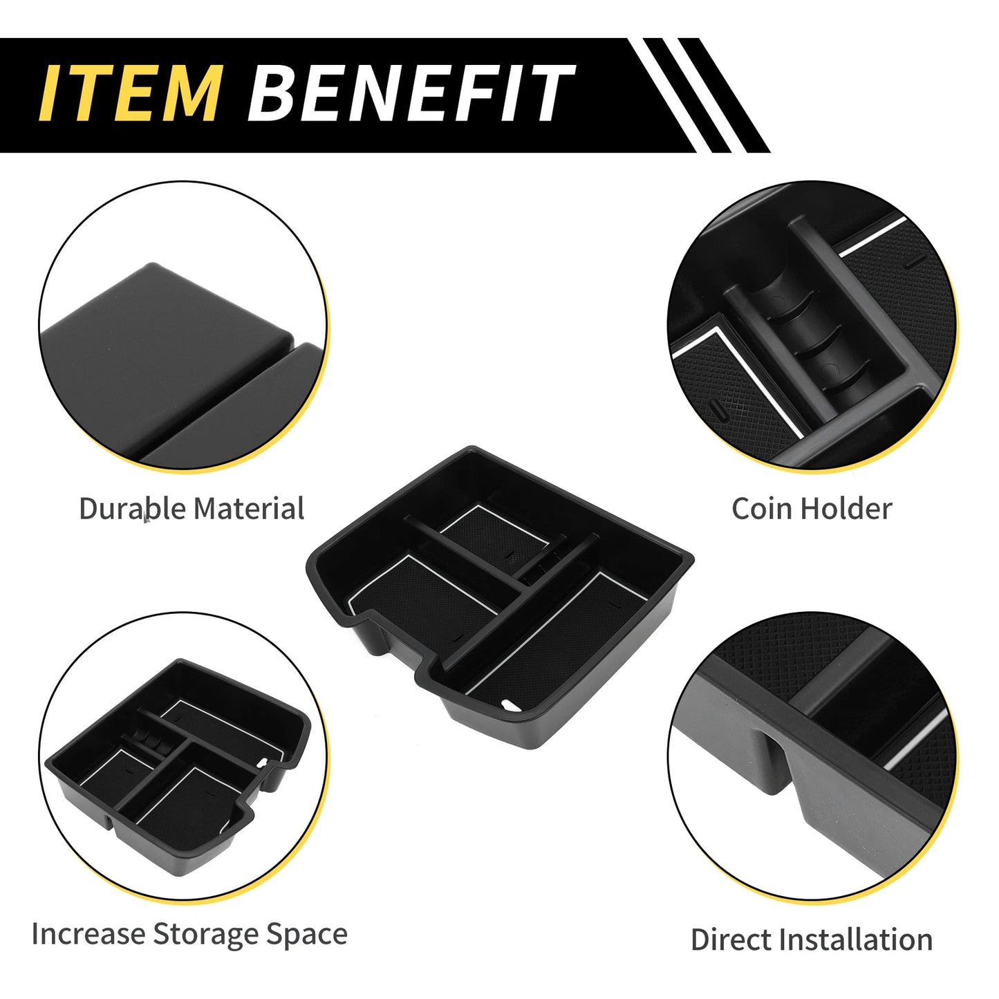 Center Console Organizer Tray for Chevy Silverado 1500, GMC (2019–2023)