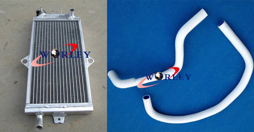 3-Core Aluminum Radiator & White Hose for Suzuki LT250R (85-92)
