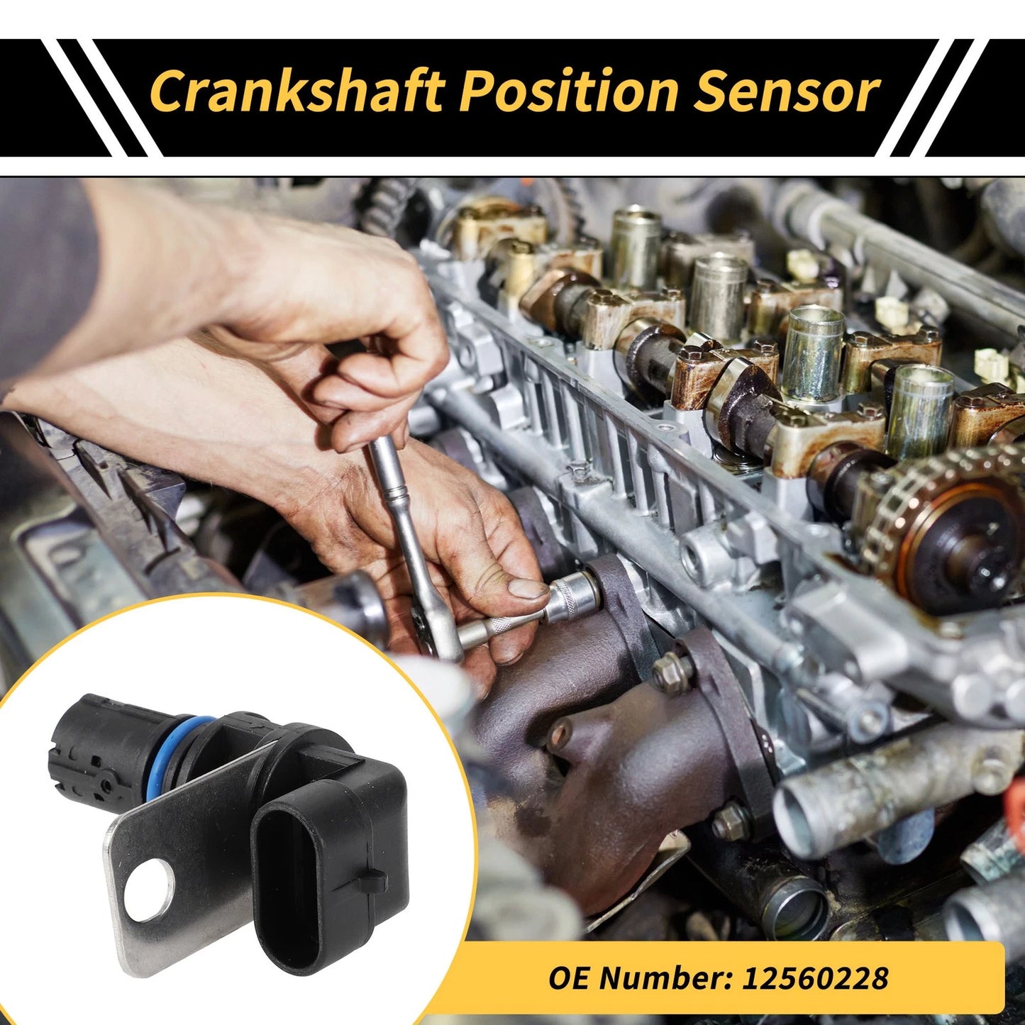 Crankshaft Position Sensor for Chevrolet Silverado 2500 (1999–2004) No. 12560228