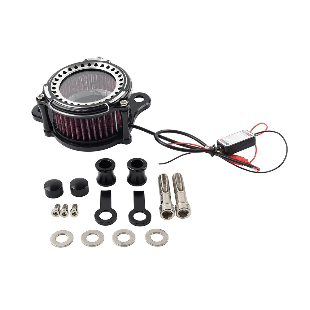 Air Cleaner Intake Filter with Light for Harley Touring, Softail, Dyna