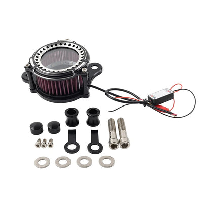 Air Cleaner Intake Filter with Light for Harley Touring, Softail, Dyna