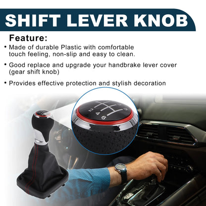 6 Speed Gear Shift Knob w/ Cover No. 4F0863278 for Audi A6 (2005–2011)