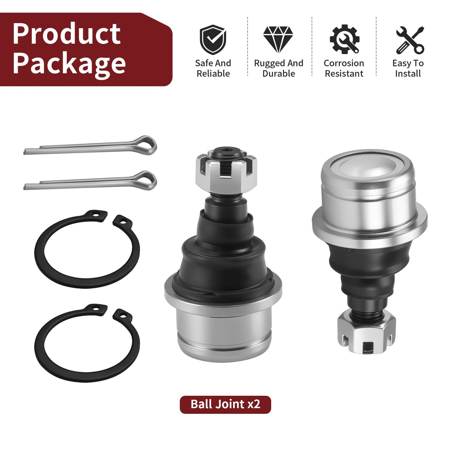 Set of 2 Ball Joints for Honda Rancher 420 TRX420 (2007–2024)