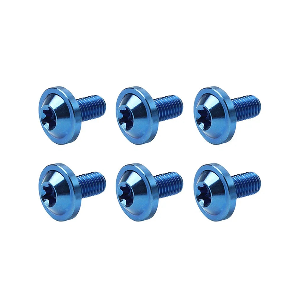 6 x M6x10mm Titanium Alloy Torx Head Bolts for Bike Motor - Blue