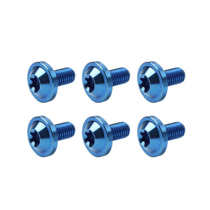 6 x M6x10mm Titanium Alloy Torx Head Bolts for Bike Motor - Blue