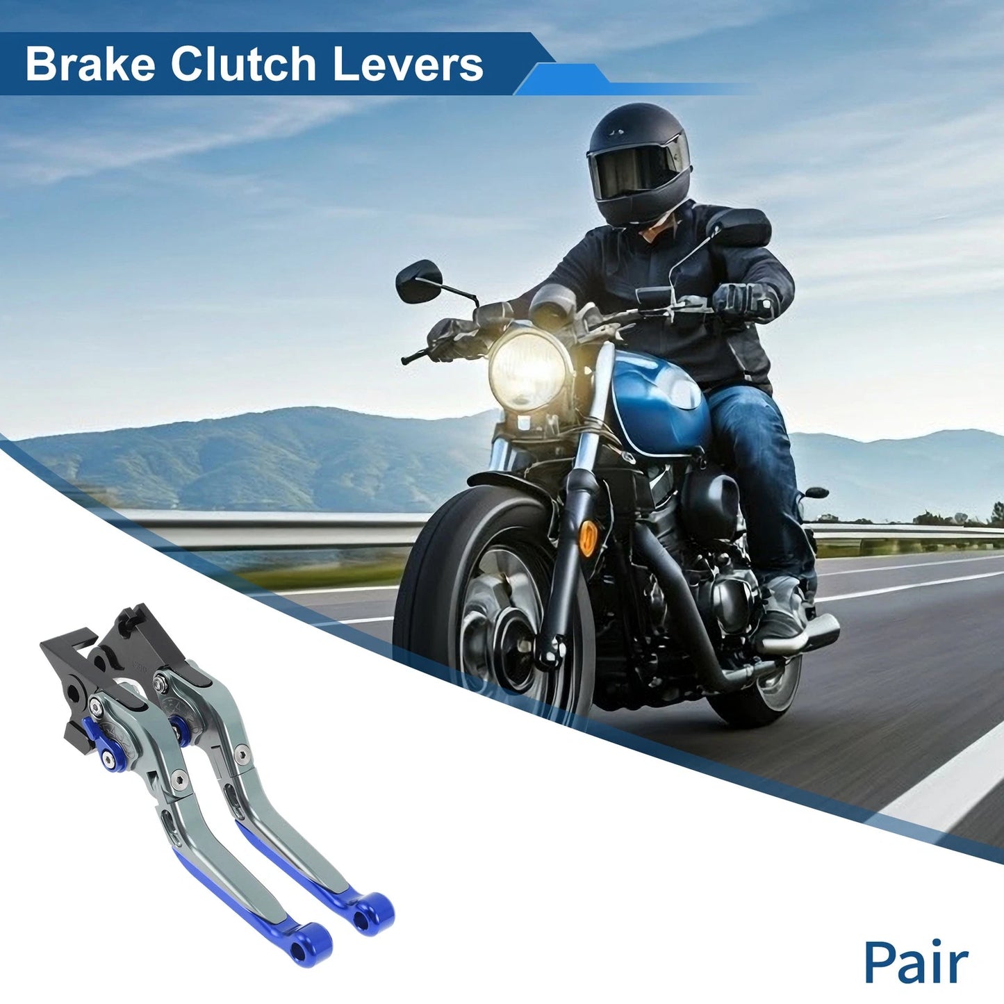 Brake Clutch Levers for BMW G310R (2017–2021) Titanium Handle Blue End 1 Pair
